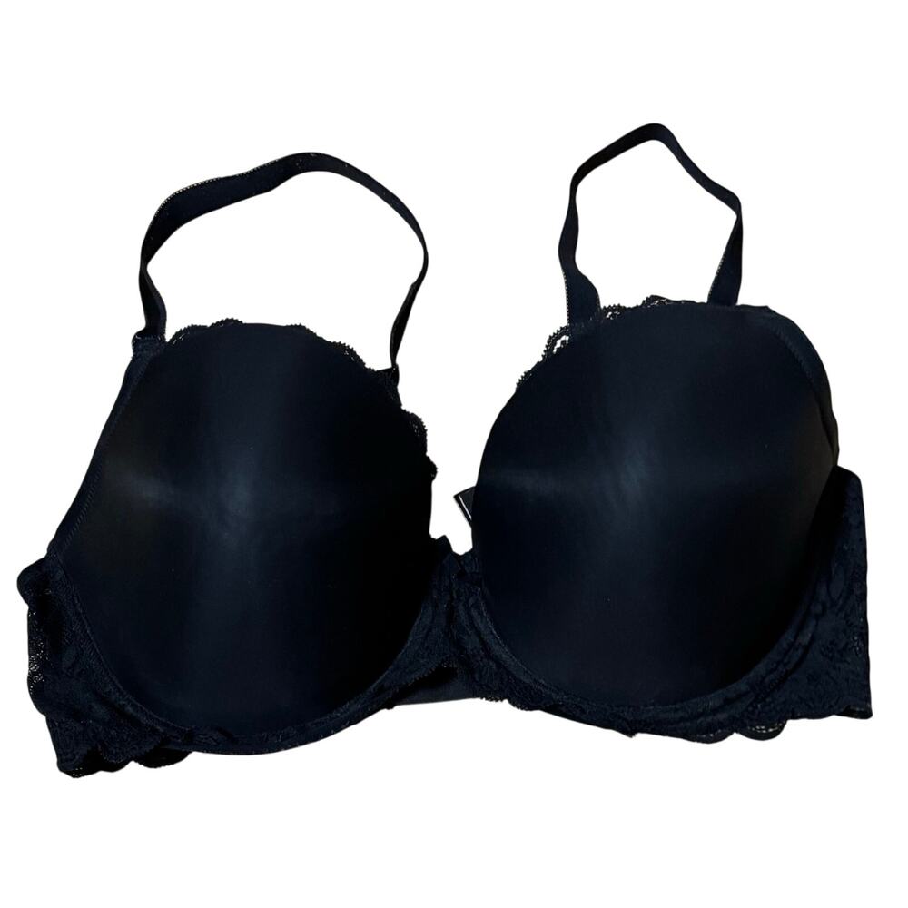 Black Lace Lightly Padded Underwire Bra Victoria’s Secret Sz 36DDD